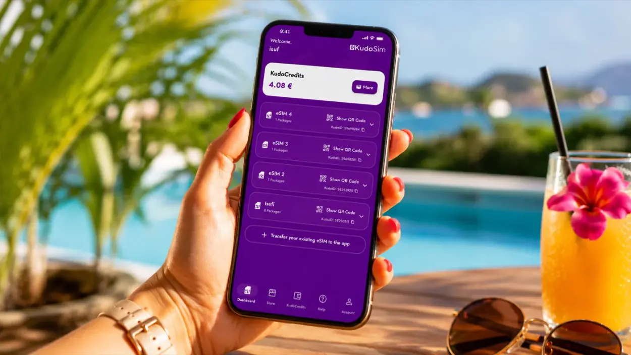 Aplikacioni Kudo eSIM në telefon